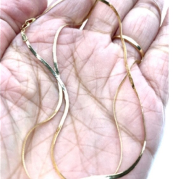10k gold herringbone necklace 18\
